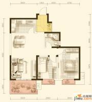 首创国际城一期2室2厅1卫80㎡户型图