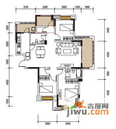 绿地圣路易名邸4室2厅2卫124㎡户型图