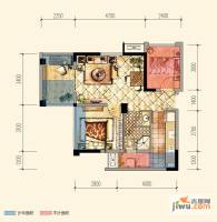 蓝光COCO金沙一期2室2厅1卫57㎡户型图