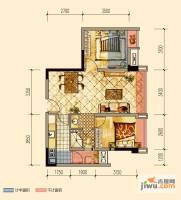 蓝光COCO金沙一期2室2厅1卫65㎡户型图