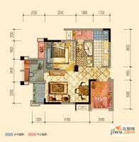 蓝光COCO金沙一期3室2厅1卫55㎡户型图