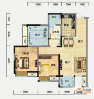 外城泰兴里2室2厅1卫85.8㎡户型图