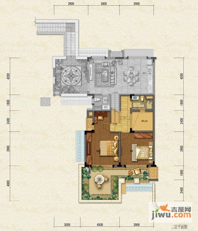 花样年大溪谷2室2厅1卫89㎡户型图