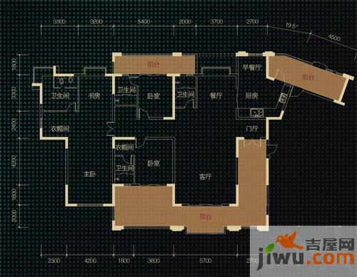 绿地翠谷香堡4室2厅4卫308.9㎡户型图