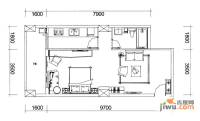 巴登巴登国际温泉养生公寓1室1厅1卫52㎡户型图