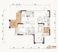 旭辉新里城2室2厅2卫77.7㎡户型图