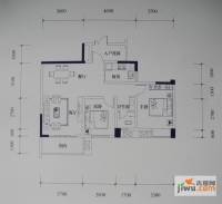 滨江国际花园2室2厅1卫85.6㎡户型图