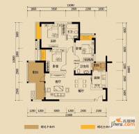 华宇金沙时代3室2厅2卫85㎡户型图