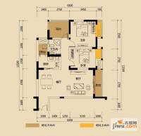 华宇金沙时代2室2厅1卫69.9㎡户型图