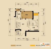 华宇金沙时代1室1厅1卫40.6㎡户型图