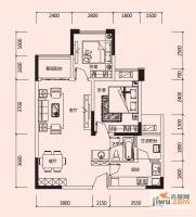 融侨城花样派2室2厅1卫65㎡户型图