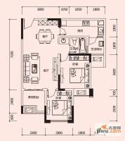 融侨城花样派2室2厅1卫65㎡户型图