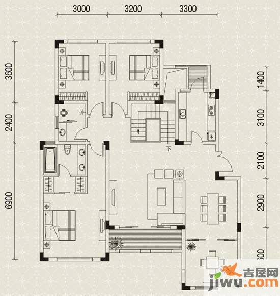 圣天湖东岸普通住宅219.7㎡户型图