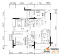 水木年华2室2厅2卫75.2㎡户型图