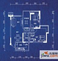 海尔海语江山2室2厅2卫75.3㎡户型图
