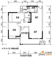 华宇春江花月2室2厅1卫72.4㎡户型图