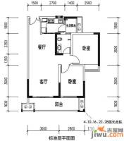 华宇春江花月2室2厅1卫64.6㎡户型图