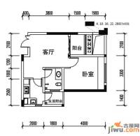 华宇春江花月1室1厅1卫37.2㎡户型图