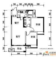 华宇春江花月2室2厅1卫62.8㎡户型图