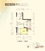 华宇金沙时代1室2厅1卫38.6㎡户型图