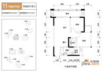 华宇春江花月2室2厅1卫60㎡户型图