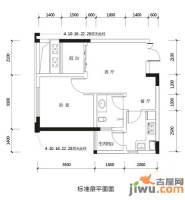 华宇春江花月1室2厅1卫37.5㎡户型图