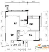 华宇春江花月2室2厅1卫85.2㎡户型图