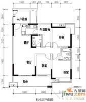 华宇春江花月3室2厅2卫113.8㎡户型图