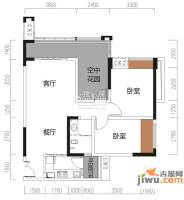 华宇春江花月2室2厅1卫70.9㎡户型图