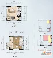 华宇金沙时代1室2厅1卫73.2㎡户型图