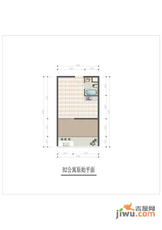 大华锦绣国际1室1厅1卫30㎡户型图