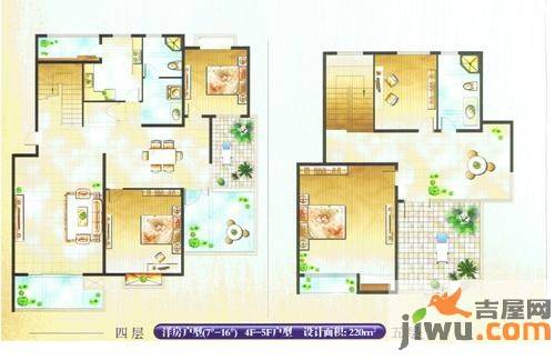 东瑞花园4室2厅2卫220㎡户型图