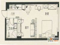 京隆国际公寓1室1厅1卫52㎡户型图