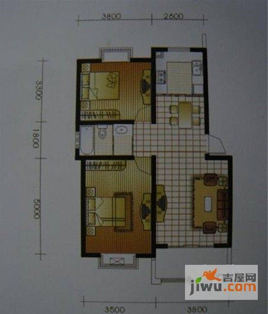 颐景华庭3室2厅2卫126㎡户型图