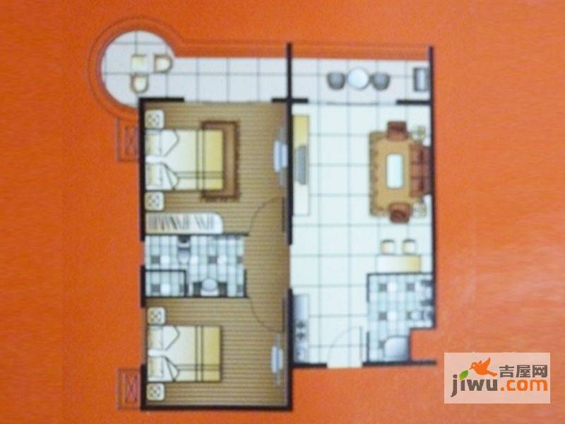 河畔花城普通住宅100㎡户型图