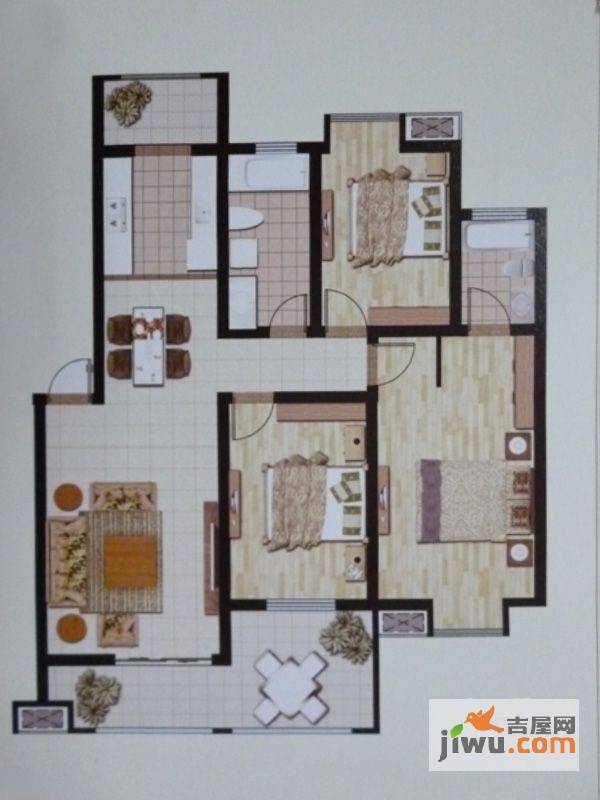 香缇豪庭3室2厅2卫122㎡户型图