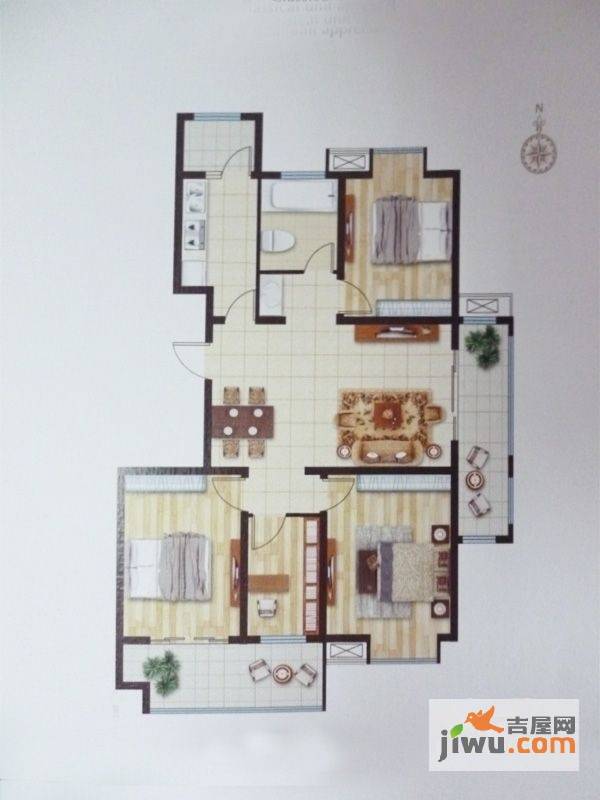 香缇豪庭4室2厅1卫145㎡户型图