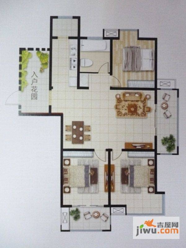 香缇豪庭3室2厅1卫141㎡户型图