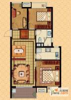 万科金色领域3室2厅1卫90㎡户型图