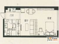 京隆国际公寓1室1厅1卫52㎡户型图