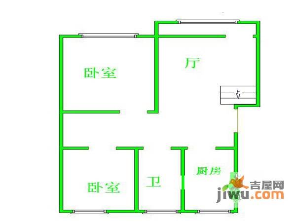 墨香山庄2室1厅1卫户型图