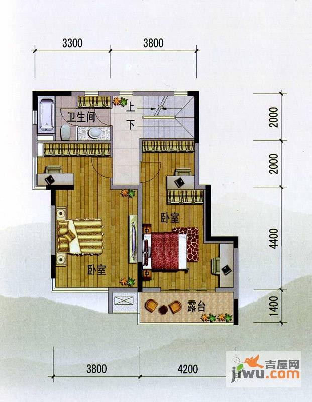 紫玉山庄4室0厅1卫71.4㎡户型图