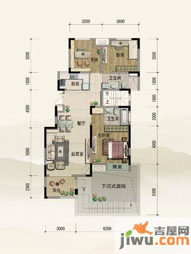 紫玉山庄3室2厅2卫189.5㎡户型图