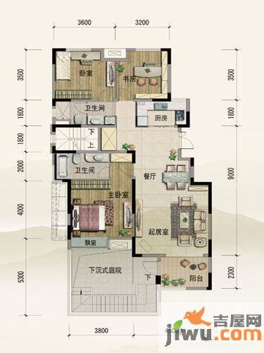 紫玉山庄3室2厅2卫195.8㎡户型图