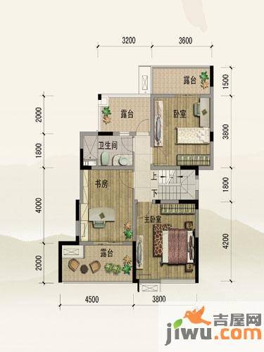 紫玉山庄3室2厅2卫165.4㎡户型图