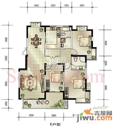 国信阅景龙华2室2厅2卫户型图