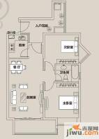 21世纪国际公寓2室2厅1卫82.3㎡户型图