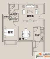 21世纪国际公寓1室2厅1卫62.8㎡户型图
