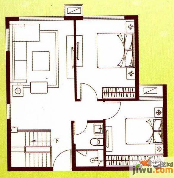 翠屏紫气钟山2室1厅1卫134㎡户型图