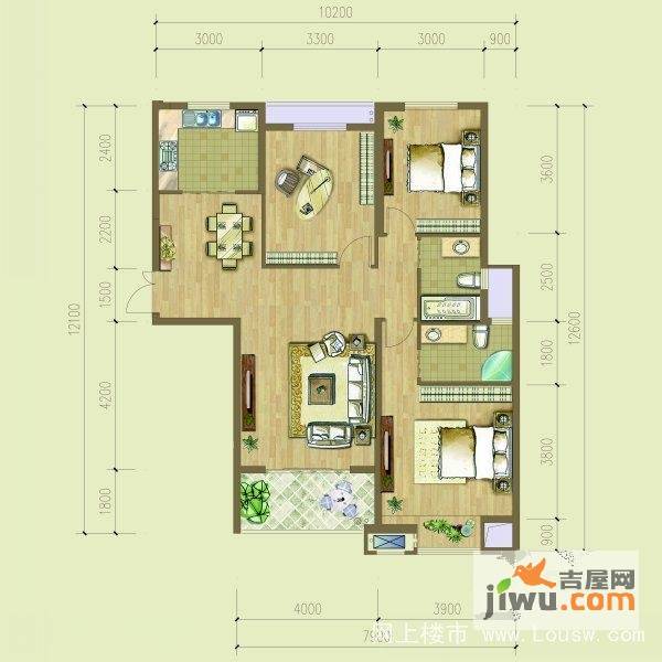 融侨华府3室2厅2卫123㎡户型图